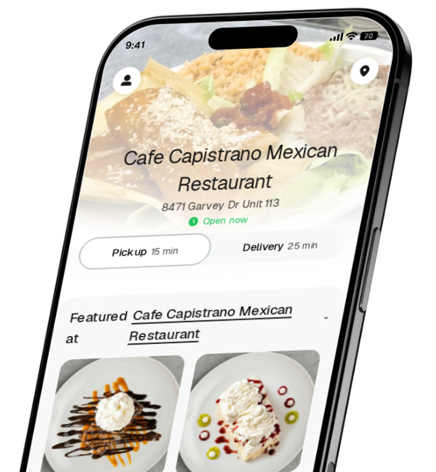 Cafe Capistrano Mexican Restaurant app preview